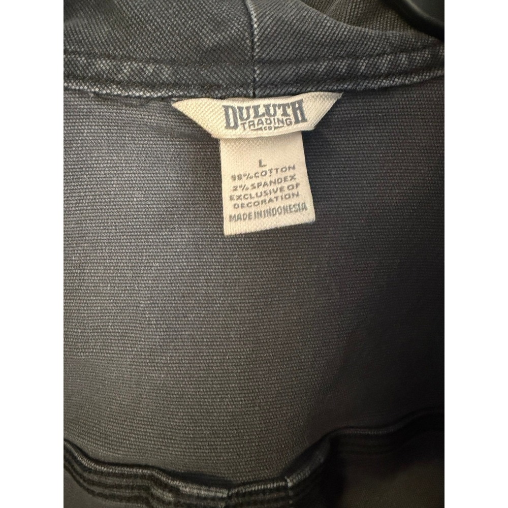 Duluth Trading Co Women Charcoal Gray Canvas Chore Jacket Utility Coat L 56466 - Picture 7 of 16